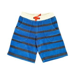 Mini Boden Blue and Black Striped Kids Shorts